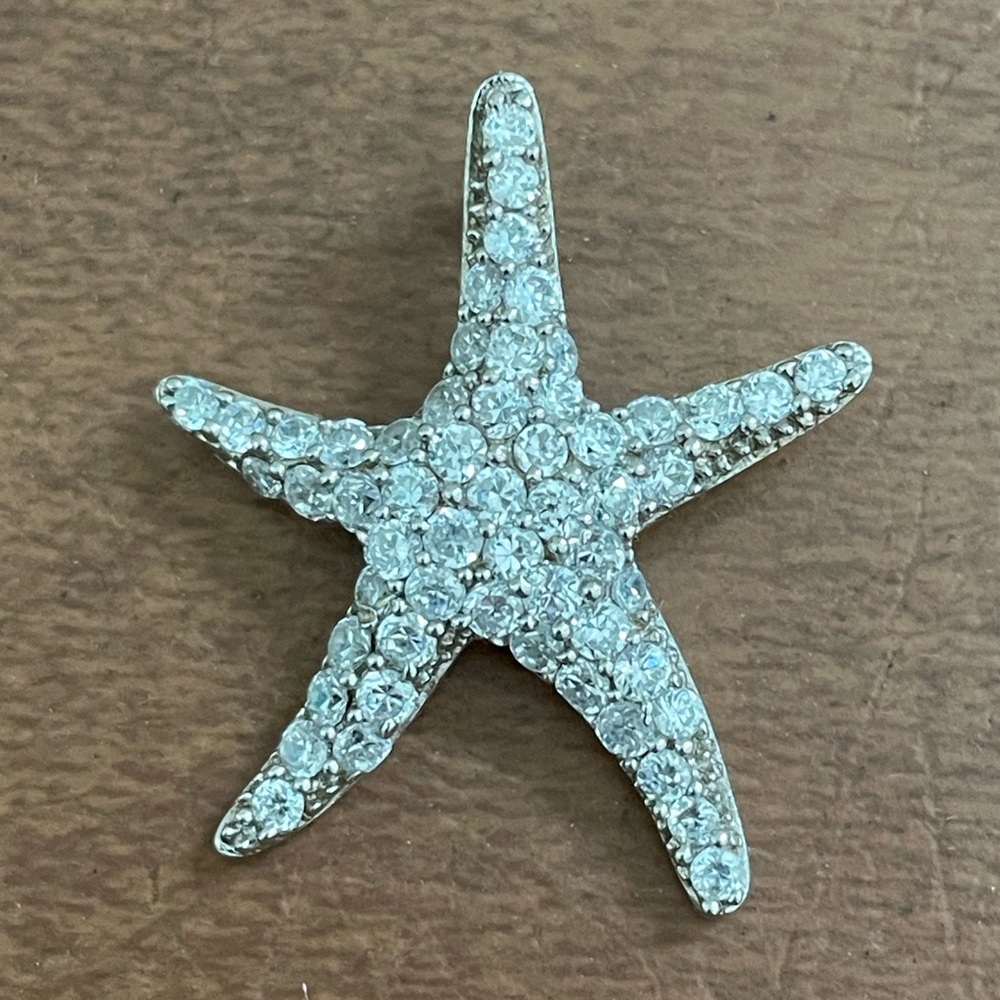 Sterling Silver 925 and crystal starfish pendant and drop earrings- boutique - Picture 9 of 16